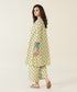 Unstitched Women's Printed Lawn Off White 2 Piece Suit